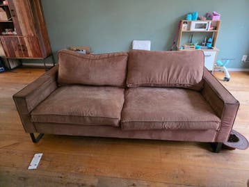 2 Comfortabele tweepersoonsbanken - Bruin stof