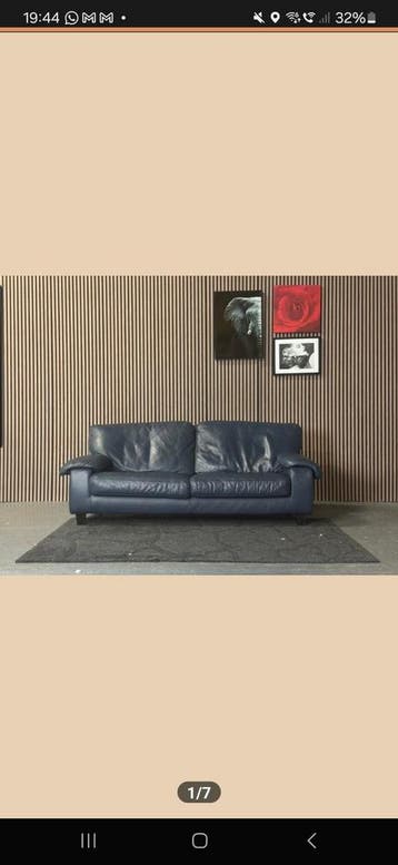 GRATIS OPHALEN Bank leer goede staat 205x90 cm