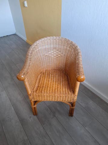 Rotan stoel - Vintage rieten fauteuil