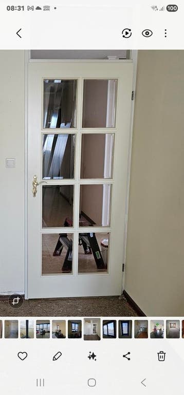 Binnendeur met facet glas