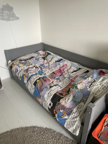 Kinderbed 90x200cm met opberglade - Grijs