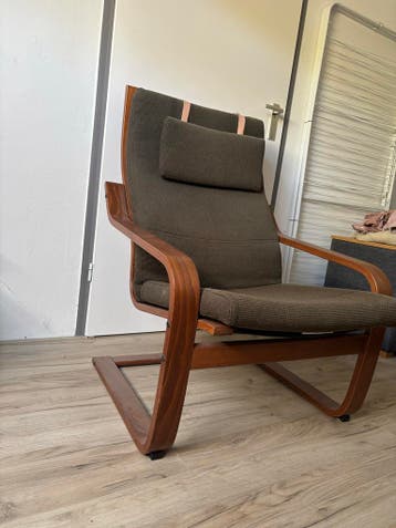 Comfortabele relaxfauteuil - Hout en stof