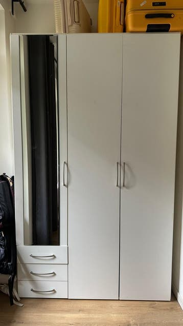 Free White Wardrobe with Mirror, Pickup Only