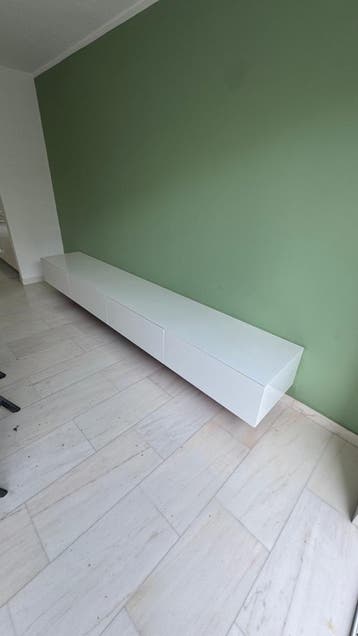 Wit tv-meubel met 4 lades - 300x30x50 cm