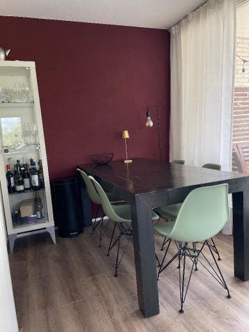 Massief houten eettafel - antraciet
