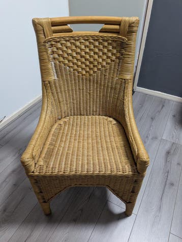 Rotan stoel - Vintage rieten eetkamerstoel