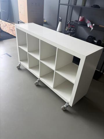 Ikea Kallax kast op wielen 147x77cm wit