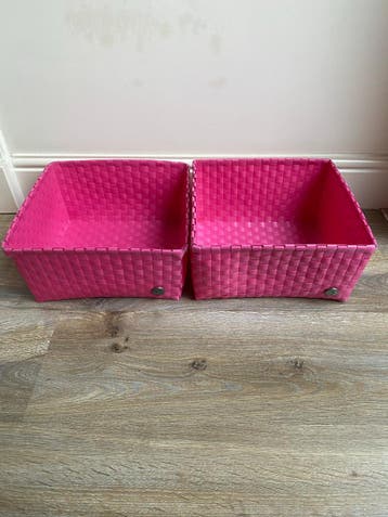 Handed By opbergmanden - 2 stuks - roze - 25x25 cm