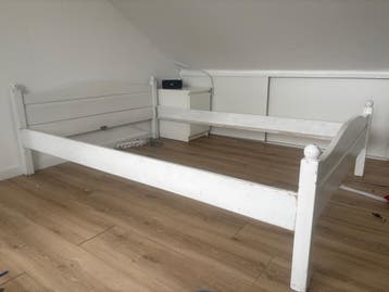 Gratis massief grenen bed 140x200cm - Wit geverfd
