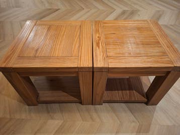 Houten bijzettafels - set van 2
