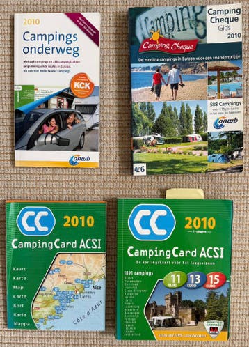 2010 Campingcard ACSI met kaart + KCK Campings onderweg +