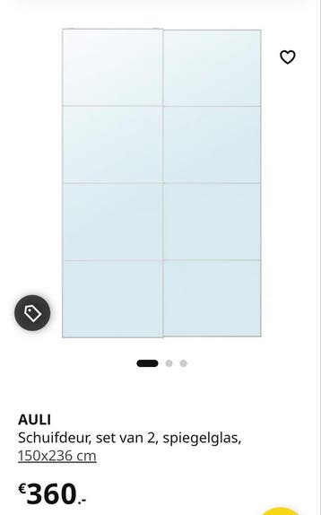 Auli Schuifdeuren met spiegelglas, set van 2