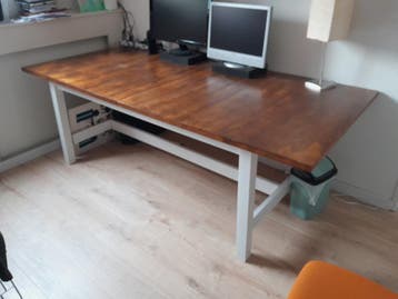 Stevig houten bureau 210x100 cm - Ideaal voor thuiswerkplek