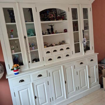 Massieve houten kast - 2-delig, wit, veel opbergruimte