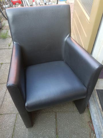 Fauteuil, stoel,leer bruin