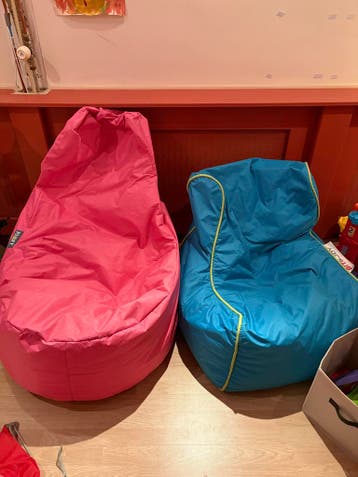 Gratis zitzakken ophalen - Roze en Blauw