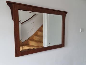 Vintage Spiegel met Houten Lijst - 98x66 cm