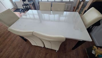 Elegante  6 stoelen -  Crème
