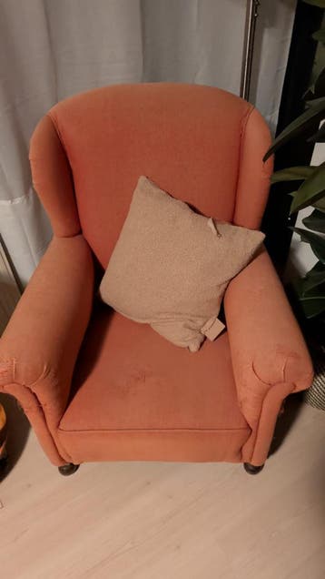 Comfortabele oranje fauteuil 2x