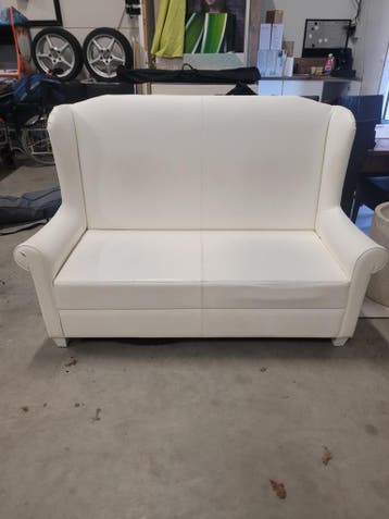 Witte kunst lederen bank barok style GRATIS!