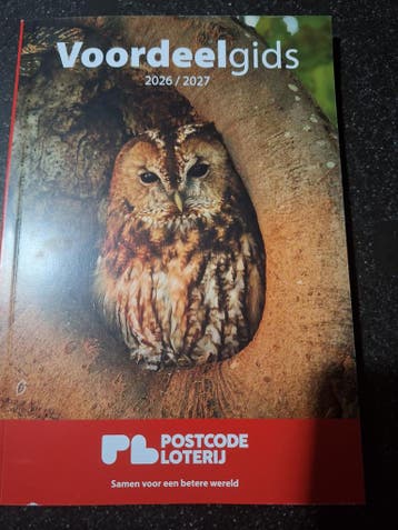 Postcode Loterij Voordeelgids 2026/2027 met uil