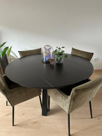 Ronde eettafel zwart