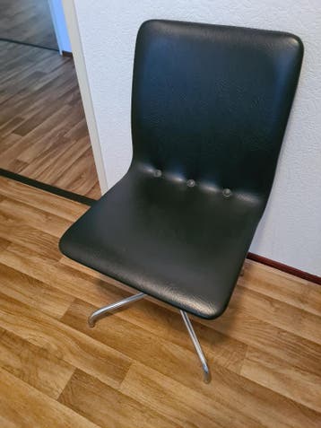 Keukenstoel, zwart, kunstleer, Bruynzeel