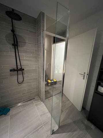 Glazen douchewand/inloopdouche (80x200cm) gratis af te halen