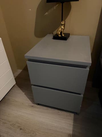 2 x Ikea Kullen nachtkastje met 2 lades - Grijs