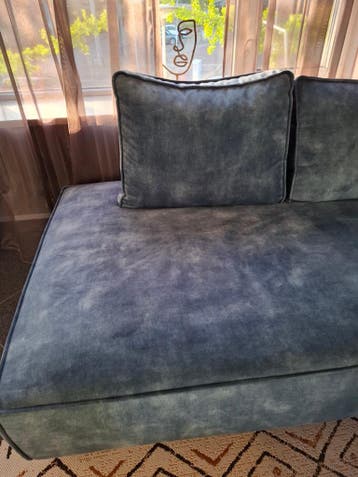 Ruime Hoekbank blauw velours
