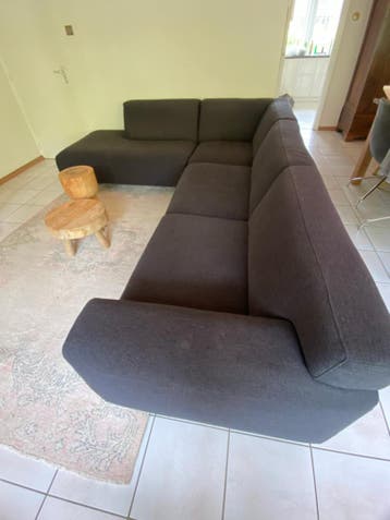 Gratis afhalen: Montel Hoekbank Zwarte Stof - 300x260 cm