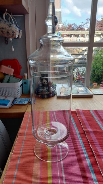 Gratis: Heldere glazen apothekers snoeppot