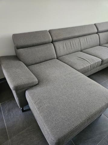 Gratis grote U-vormige stoffen bank - Grijs