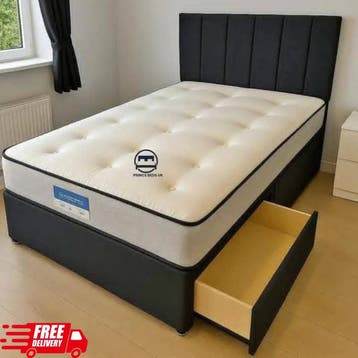 Comfortabel bed met opbergruimte en matras