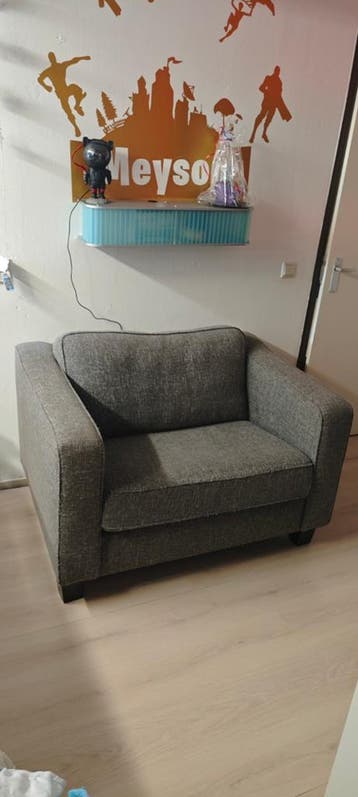 Comfortabele tweepersoonsbank - Grijs stof