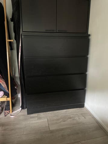 IKEA MALM ladekast zwartbruin 80x100 cm met 4 lades