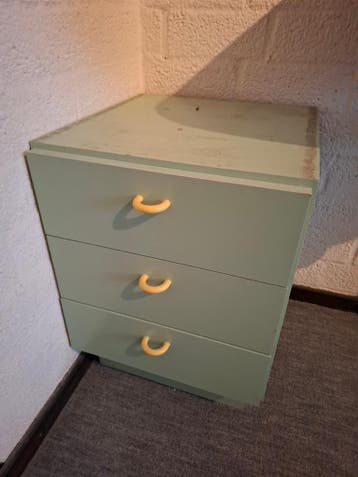 Vintage ladekastje met 3 lades - Groen