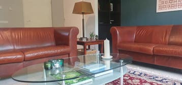 Twee comfortabele leren banken. Gratis ophalen