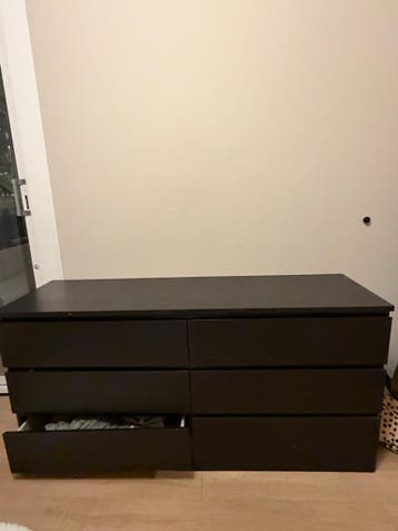 IKEA Malm ladekast donkerbruin - 6 lades