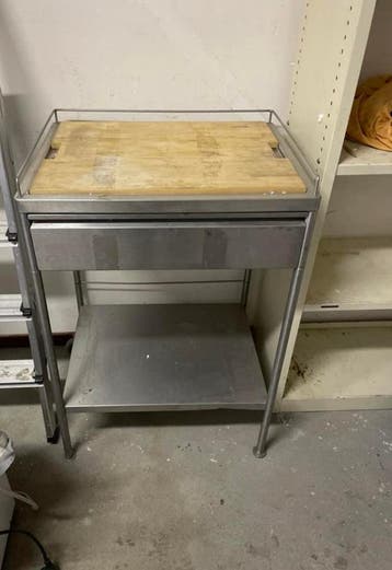 GRATIS OPHALEN IKEA Keukentrolley RVS met Houten Snijplank