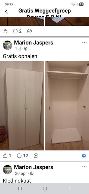 Gratis,zgan kledingkast