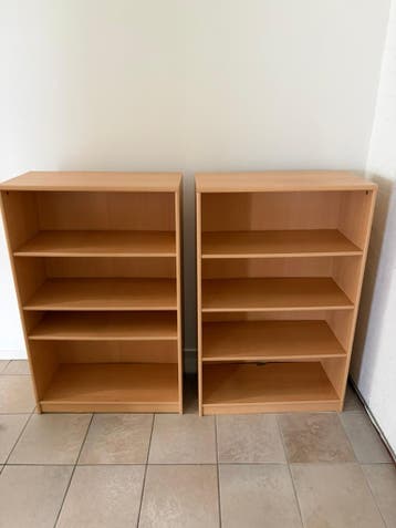 Set van 5 lichte houten kasten - diverse opbergmogelijkheden
