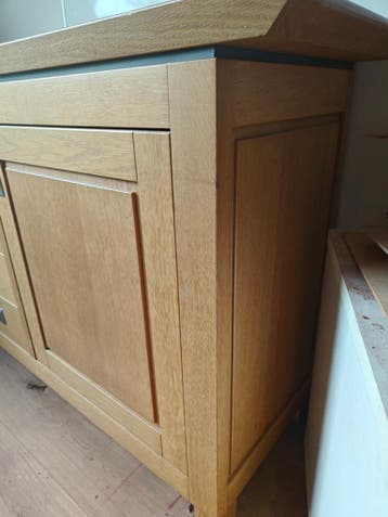 Eikenhouten Dressoir met Lades en Deuren - 186x93x49 cm