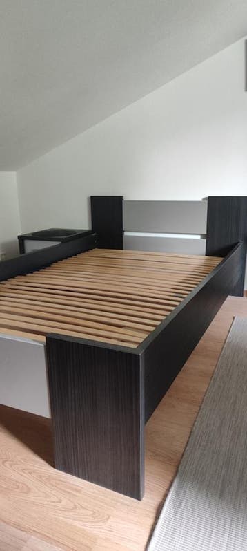 Bed Woody 120x200 zwart met lattenbodem