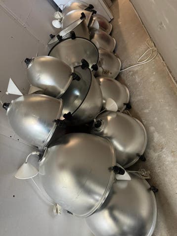 Industriële lampen, 12 stuks