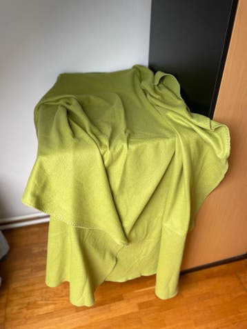 Zachtgroene fleece deken/plaid