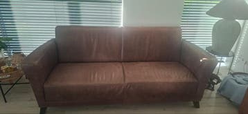 Leren bankstel , bruin,