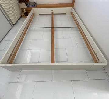 Tweepersoonsbed frame 160x200 cm - Wit/Hout