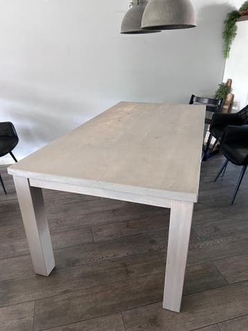 Stevige massieve eikenhouten eettafel 200x100cm