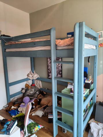 Stevig halfhoogslaper bed met lattenbodem